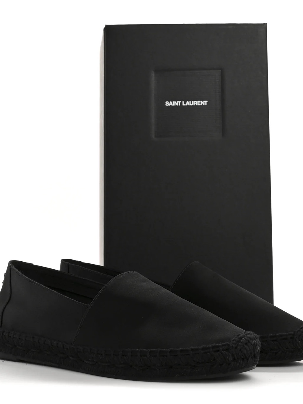 Saint Laurent Black Satin Espadrilles